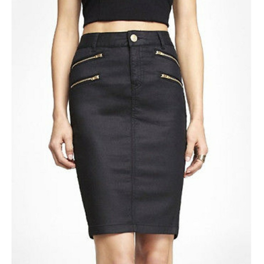 EXPRESS JEANS High Waisted Black Pencil Skirt